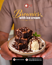 Brownies with ice cream